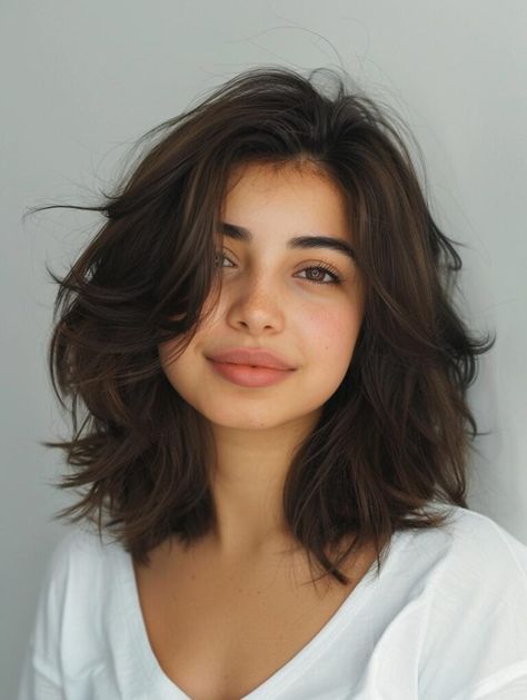 Best Medium Hairstyles for Round Faces - Top Picks Haïr Cut Short Hair Round Face, Medium Brown Hair Round Face, Bangs And Round Face, Round Face Hairdo Wedding, Round Bob Haircut Medium, For Round Faces Hairstyles, Women Short Hair Round Face, Cute Short Mom Haircuts, Short Hairstyles For Women Round Face