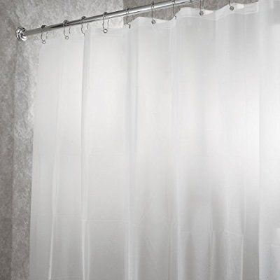 InterDesign Mildew-Free PEVA 4.8 Gauge Shower Liner, Long 72 x 84, Frost Bathtub Shower Curtain, How To Remove Mold, Purple Bathroom, Remove Mold, Cream Curtains, Long Shower Curtains, Shower Bathtub, Shower Curtain Liner, Mildew Smell