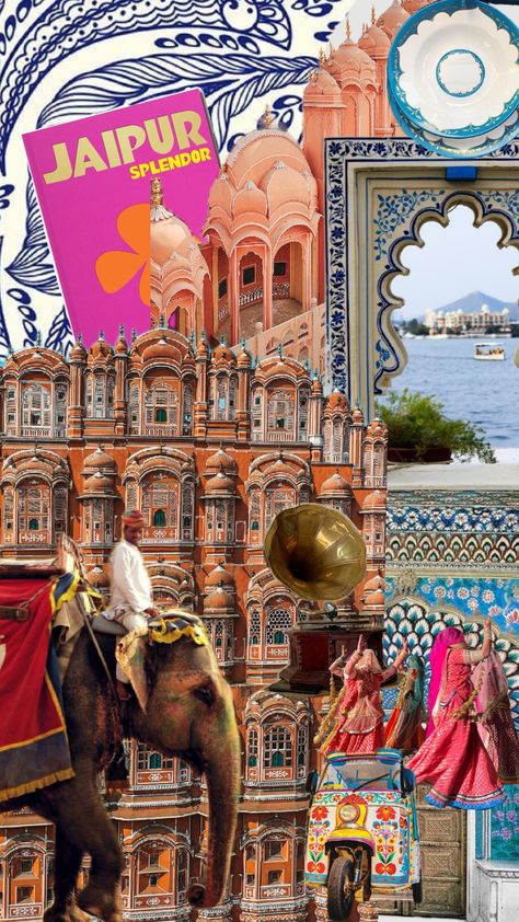 jaipur aesthetic #jaipur #aesthetic #explorepage #fyp #boi Aesthetic Jaipur, Jaipur Aesthetic, India Pic, Mood Board Fashion Inspiration, Jaipur Travel, Maximalist Art, Art Deco Fabric, Holiday Travel Destinations, Rennaissance Art