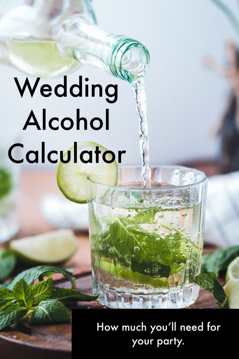 Drink Calculator Wedding, Basic Bar Drinks, Chinese Drinks, Wedding Alcohol Calculator, Alcohol Calculator, Outdoor Wedding Bar, Learning Hacks, Basic Wedding, Wedding Alcohol