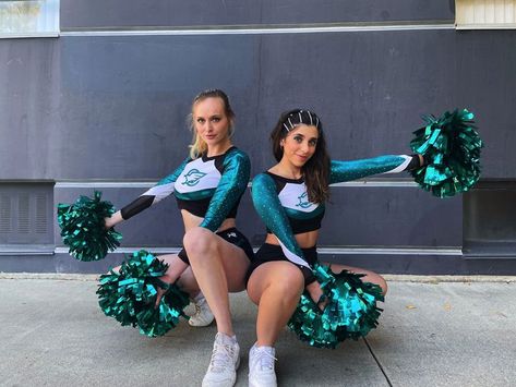 Two girls in Euphoria cheerleading costumes cosplaying in exact uniforms and exact pose Maddie Cassie Costume, Maddy Cassie Costume, Maddie Cassie Euphoria Outfits, Cassie And Maddie Euphoria, Maddie Euphoria Cheerleader Costume, Maddy And Cassie Cheerleader, Maddie And Cassie Cheerleader, Cassie Cheerleader Euphoria, Maddie Cheerleader Euphoria