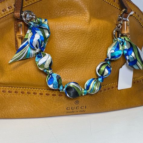 Silky, Knotted Scarf Bag Strap/Handle/Charm/Twilly To Add To Your Fav Purse! Just In From Europe- Only 2 (Two) Available Choose ‘Ocean’ Blues & Greens, Or ‘Mountain’ Reds & Blues. Easy On & Off Attachment. An Absolute Stunning Touch Of Class! New, No Tags, Comes In A Black Drawstring Bag Scarf Bag, Scarf Knots, Twilly, Perfect Bag, Bag Straps, On Off, Drawstring Bag, Red And Blue, Blue Green