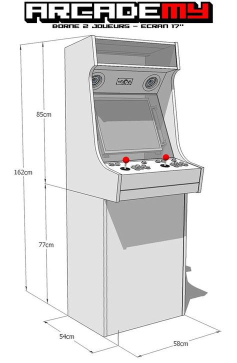 Video Game Cabinet, Pi Arcade, Mame Cabinet, Arcade Cabinet Plans, Arcade Bartop, Diy Arcade Cabinet, Arcade Console, Arcade Retro, Arcade Stick