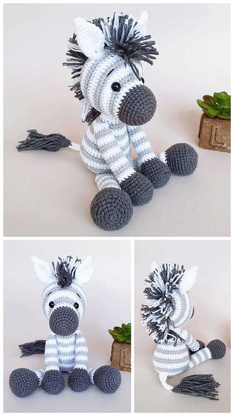 Crochet Zebra Pattern Free Amigurumi, Zebra Amigurumi Pattern Free, Zebra Crochet Pattern Free, Crochet Zebra Pattern Free, Crochet Safari Animals, Crochet Zebra Pattern, Crochet Zebra, Free Crochet Amigurumi Patterns, Slip Stitch Crochet