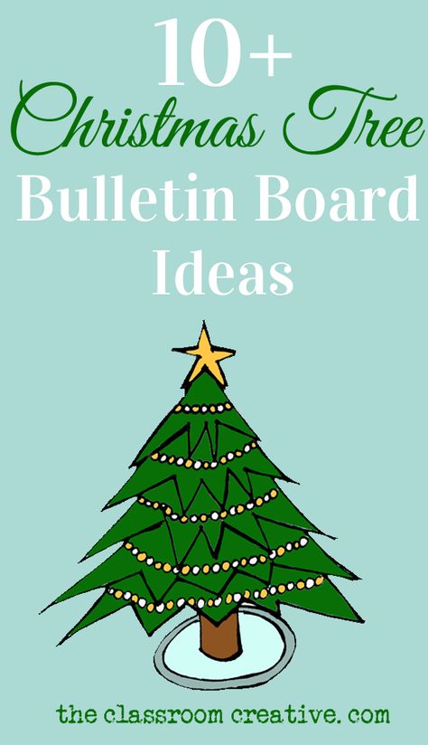 This post is all bulletin boards with Christmas tree ideas! #bulletin Board #Christmas Bulletin Board Christmas Ideas, Christmas Tree Bulletin Board Ideas, Door Ideas Christmas, Tree Bulletin Board Ideas, Christmas Library Bulletin Boards, Christmas Tree Bulletin Board, Christmas Board Decoration, Bulletin Board Christmas, Tree Bulletin Board