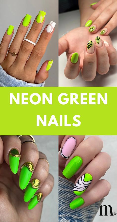 50 Best Neon Green Nails You Have To Try [2024] Fluorescent Green Nails, Neon Green Almond Nails, Aesthetic Nails Green, Trendy Green Nails, Lime Green Nails, Classic Nail Art, Sophisticated Manicure, Mint Green Nails, Neon Green Nails