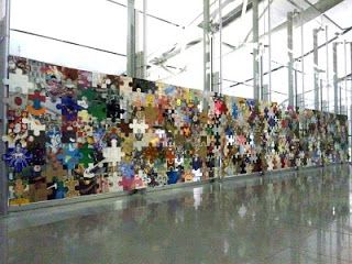 Collaborative Puzzle Mural Puzzle Installation, Wall Puzzle, Puzzle Wall, Kansai International Airport, Interesting People, Camping Art, Summer Art, Kid Spaces, Mural Art