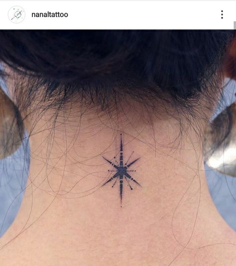 Simple Art Tattoo Ideas, Star Tattoos On Ribs, Northern Star Tattoo, North Star Tattoo, North Star Tattoos, Jagua Henna, 4 Tattoo, Star Tattoo, Doodle Tattoo