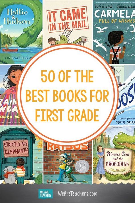 50 of the Best Books for First Grade. First graders story time especially when it's a new story they haven't heard yet. There are constantly new titles hitting the shelves and it gives you a great excuse to update your library. So check out our list of our favorite first grade books you might not have yet! #teacher #books #firstgrade First Grade Author Study, Books For 1st Graders, Books For First Graders, 1st Grade Books, 2nd Grade Books, First Grade Books, Read Aloud Books, Grade Book, Teaching First Grade