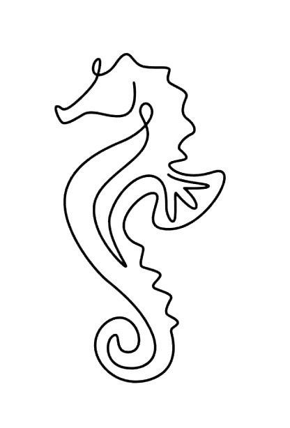 Tattoo Ideas Seahorse, Cute Sea Horse Drawing, Dainty Seahorse Tattoo, Sea Horse Tattoo Simple, Small Seahorse Tattoos For Women, Seahorse Line Art, Tiny Seahorse Tattoo, Simple Seahorse Tattoo, Seahorse Tattoo Tiny