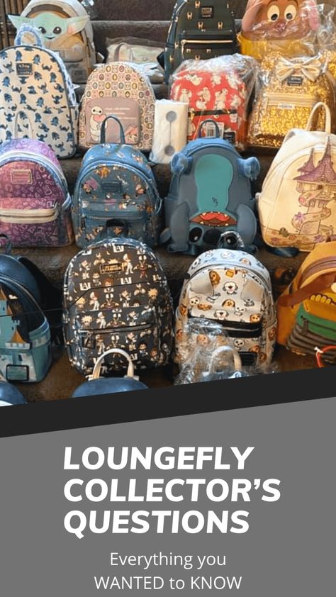 Loungefly Collector's Questions - Everything you wanted to know Loungefly Bag Display, Loungefly Display Ideas, Loungefly Backpack, Loungefly Bag, Bag Display, Popular Bags, Question Everything, Heart Logo, Bags Logo