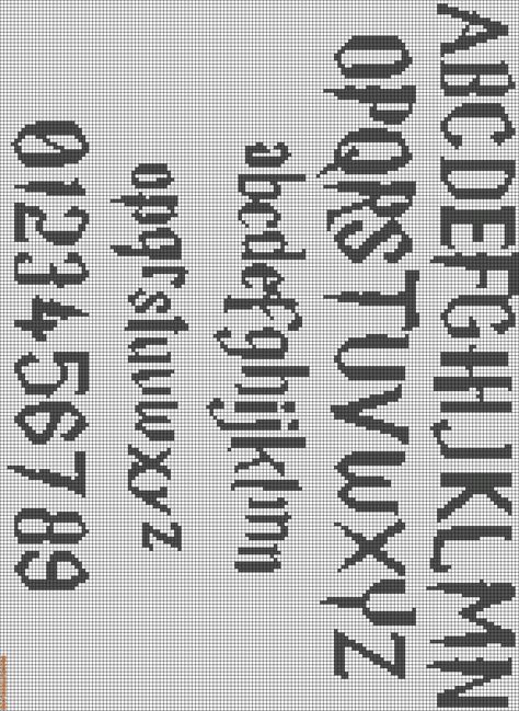 Alpha Friendship Bracelet Pattern #594 - BraceletBook.com Whatever, that's definitely Harry Potter font for cross stitching. Harry Potter Perler Beads, Harry Potter Cross Stitch Pattern, Cross Stitch Harry Potter, Harry Potter Font, Harry Potter Crochet, Cross Stitch Fonts, Cross Stitch Letters, Embroidery Alphabet, Pola Kristik