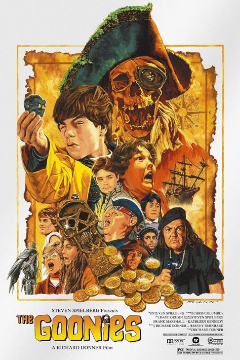 Goonies Tattoo, Goonies Art, Goonies Movie Poster, Los Goonies, Goonies Movie, Goonies 1985, 80s Movie Posters, The Goonies, Best Movie Posters