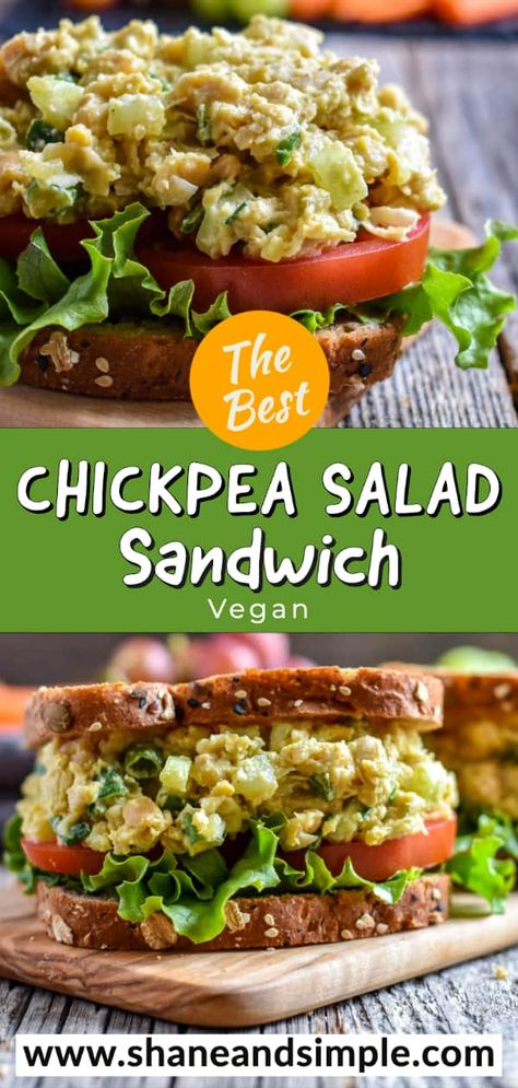 Best Chickpea Salad, Chic Pea Salad, Easy Chickpea Salad, Salad Chickpeas, Best Salads, Chickpea Sandwich, Salad Sandwich Recipe, Chickpea Salad Sandwich, Chickpea Salad Recipes