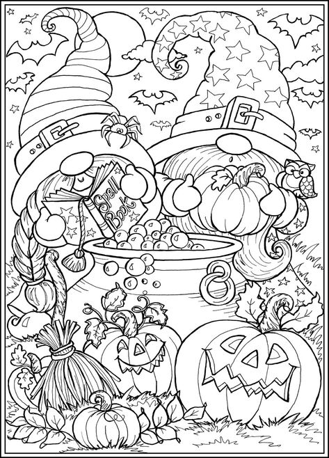 Welcome to Dover Publications October Coloring Pages For Adults, Dover Publications Coloring Pages, Decorative Doodles, Spooky Coloring Pages, Dover Coloring Pages, Coloring Pages Halloween, Gnomes Halloween, Halloween Coloring Pages Printable, Free Halloween Coloring Pages