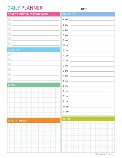 Free Printable Daily Planner with Time Slots Template Planner With Time, Free Printable Daily Planner, Lesson Planner Template, Day Planner Template, Advent Calendar Activities, Free Planner Templates, Daily Planner Printables Free, Calendar Activities, Daily Printable