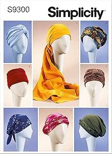 Simplicity Misses' Headwrap, Turban, and Hat Packet, Code 9200 Sewing Pattern, Sizes S-L, White Headwrap Pattern, Mode Turban, Head Wrap Scarf, Paper Sewing Patterns, Turban Headwrap, Slouch Hat, Mccalls Sewing Patterns, Womens Sewing Patterns, Simplicity Sewing