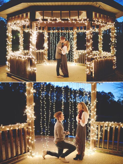 She Said Yes! 9 Memorable Proposal Ideas and Photo Sessions! Outdoor Proposal, Cute Proposal Ideas, Winter Proposal, Proposal Pictures, Surprise Engagement, Proposal Photos, Surprise Wedding, Romantic Proposal, Magic Garden