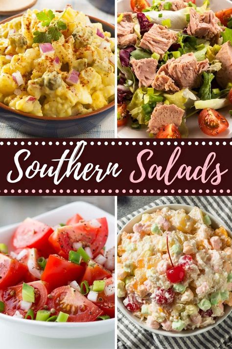 Southern Vegetable Side Dishes, Country Salad, A Southern Soul Recipes, Southern Salad Recipes, Country Salad Recipes, Southern Summer Recipes Dinner, Soul Food Salad, Southern Salads, Summer Bbq Salads Side Dishes