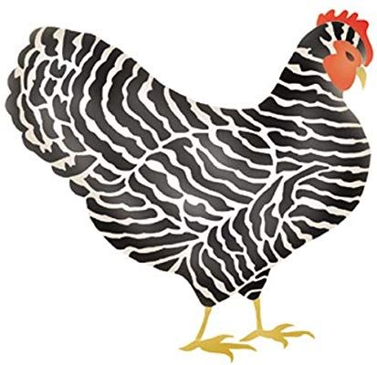 Amazon.com: Zebra Chicken Wall Stencil SKU #2509 by Designer Stencils: Home & Kitchen Black And White Chicken, Designer Stencils, Black And White Chickens, Rooster Wall, Urban Chickens, Chicken Crafts, Animal Stencil, Rooster Art, Plastic Stencil