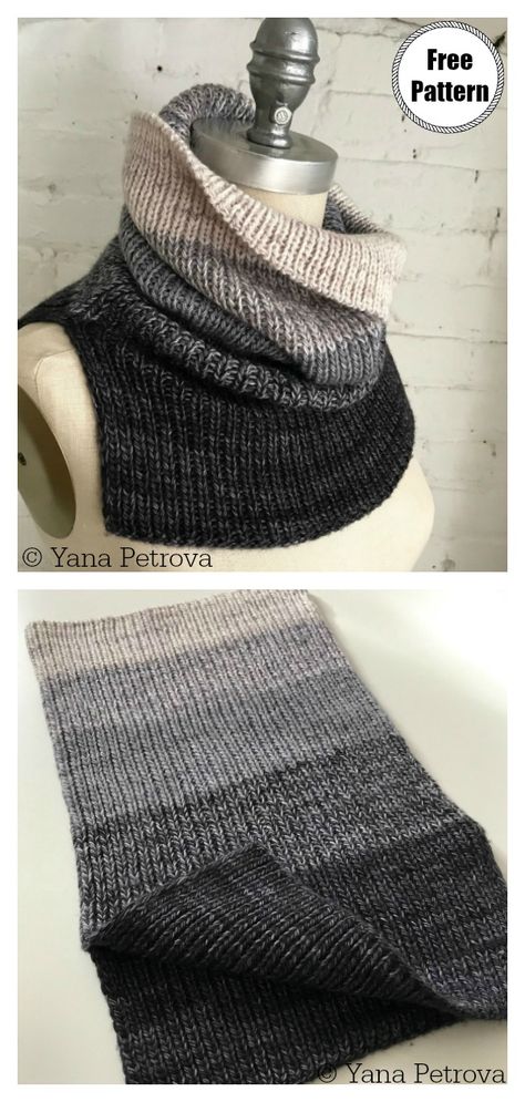 Hooded Scarf Pattern Knitting, One Skein Cowl Knitting Pattern, Edgy Knitting Patterns, Cowls To Knit Free Patterns, Cute Things To Knit, Free Knit Patterns, Shawl Scarf Pattern, Knit Cowl Pattern Free, Knitting Terms