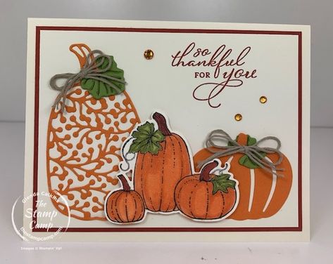 Fall Cards Handmade, Thanksgiving Cards Handmade, Pretty Pumpkins, Pumpkin Cards, Gather Together, Beautiful Handmade Cards, Su Cards, Thanksgiving Cards, Stamping Up Cards