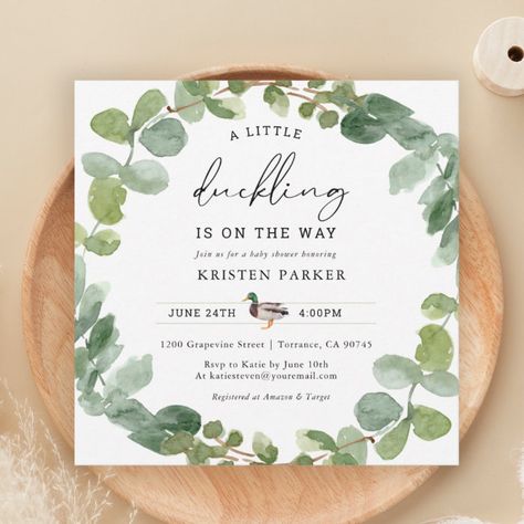 Little Duckling Is On The Way Duck Baby Shower Invitation - Baby Shower Invitations Baby Shower Duck Theme, Duck Baby Shower Theme, Gender Neutral Baby Shower Themes, Gender Neutral Invitations, Baby Shower Party Invitations, Baby Shower Duck, Duck Baby, Gender Neutral Baby Shower Invitations, Spring Baby Shower