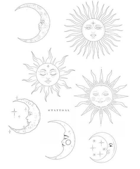 Sun And Moon With Faces Tattoo, Beautiful Sun Tattoos For Women, Mosaic Sun Tattoo, Retro Sun Tattoo, Sun Drawing Tutorial, High Back Tattoos For Women, Small Sun Tattoo With Face, Pretty Sun Drawing, Sun And Moon Flash Tattoo