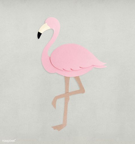 Paper craft design of flamingo bird | premium image by rawpixel.com Paper Craft Design, Flamingo Animal, Alphabet Flash Cards Printable, Flamingo Artwork, Credit Card Icon, Flamingo Craft, Flamingo Themed Party, Hawaiian Party Decorations, Hospital Door