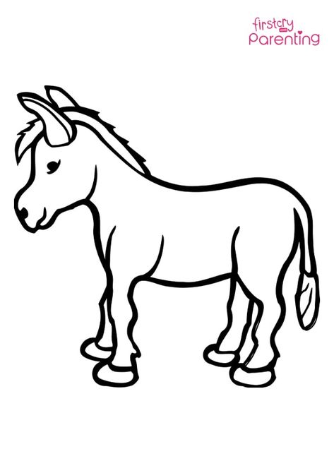 Donkey Svg Free, Donkey Coloring Page, Donkey Pictures, Coloring Pages For Toddlers, Class Crafts, Fruit Clipart, Baby Animal Drawings, Cute Donkey, Kid Coloring Page