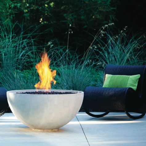 Solus Hemi Fire Bowl / pit. 36 inches diameter, 16.5 inches tall. can be built to use as a propane burner or a natural-gas line to run beneath surface. $3,900 #backyard idea Fire Pit Outdoor, Clean Fireplace, Infinity Pools, Outdoor Gas Fireplace, Round Fire Pit, Gas Fire Pit, Gas Fire, Fire Bowls, Fall Outdoor