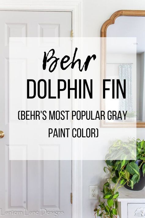 Behr Dolphin Fin is such a pretty gray paint color that pairs well with any design style and looks great in every room. If you are looking for the perfect gray paint color, look no further. Come see how I painted my interior doors with Behr Dolphin Fin. Behr Dolphin Fin is one of Behr's most popular gray paint colors Perfect Gray Paint Color, Behr Dolphin Fin, Behr Gray Paint, Behr Silver Drop, Behr Paint Colors Grey, Popular Grey Paint Colors, Perfect Grey Paint Color, Dolphin Fin, Perfect Grey Paint