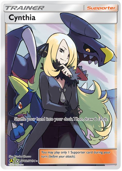 Cynthia - Hidden Fates #82 Mega Pikachu, Pokemon Full Art, Pokemon Cynthia, Solgaleo Pokemon, Cool Pokemon Cards, Pokemon Official, Collectible Trading Cards, Pokemon Trading Card Game, Pokemon Trading Card