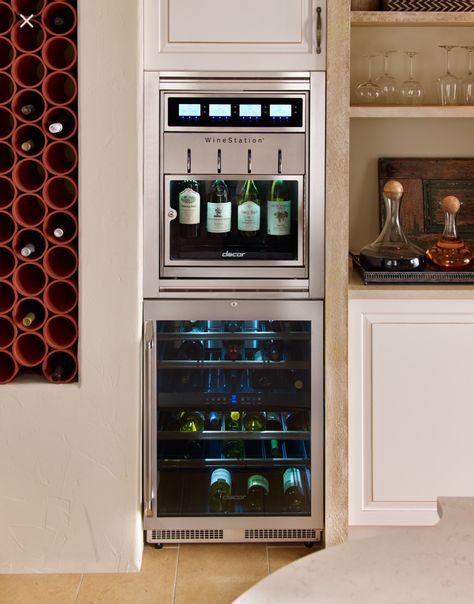 Wine Station, Kitchen Cabinet Accessories, Wine Dispenser, Bar Sala, Desain Pantry, Elegant Wine, Cabinet Accessories, Wine Room, Wine Fridge