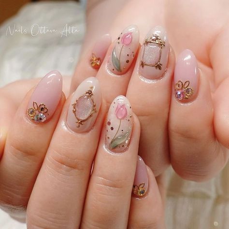 Nail Pink Design, Nail Cute Design, Romantic Nails Designs, Korea Nails Design, Nail Art Designs Cute, Uñas Cute, Nailart Pink, Alta Design, Pink Nail Design