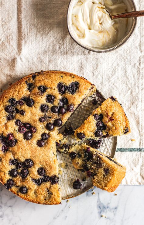 Snack Cake Recipe, Blueberry Snacks, Blueberry Basil, Easy Summer Dessert Recipes, Bbq Desserts, Seasonal Baking, Honey Yogurt, Fruit Cobbler, Oil Cake