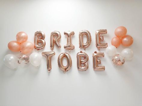 Rose Gold Bridal Shower Balloon Kit Gold Bridal Shower Decorations, Bridal Shower Balloon, Bride To Be Decorations, Rose Gold Bride, Bride To Be Balloons, Rose Gold Bridal Shower, Rose Gold Party Decor, Bridal Shower Balloons, Wedding Balloon Decorations