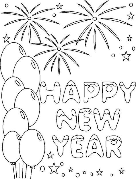 new year's coloring pages | Happy New Year Coloring Printable Pages: Happy new… New Years Drawing Ideas, Firework Colors, New Year's Drawings, Kids Net, New Year Coloring Pages, New Year Art, New Year's Crafts, Halloween Coloring Pages, Cool Coloring Pages