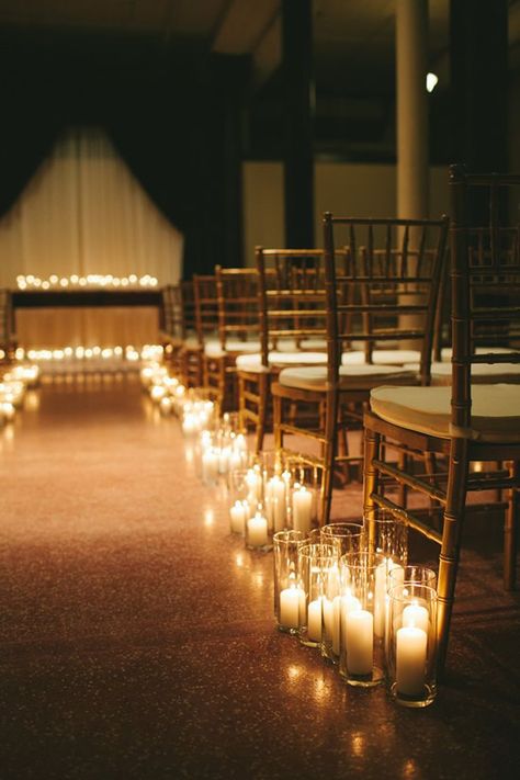 Wow! It doesn’t get much more beautiful than this candlelit Pritzlaff Milwaukee wedding. Photos: Woodnote Photography, Planner: Dare to Dream, Venue: The Pritzlaff Floating Candle Aisle, Ceremony Decorations Indoor, Wedding Ceremony Decorations Indoor, Aisle Candles, Wedding Aisles, Candlelit Wedding, Wedding Ceremony Ideas, Loft Stil, Romantic Candles