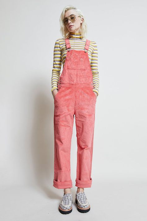 adidas Dungaree Tactile Pink | Karen Walker Pink Dungarees Outfit, Pink Overalls Outfits, Gender Confusion, Pink Dungarees, Kylie Style, Overalls Pink, Dungaree Outfit, Pink Moth, Overalls Outfits