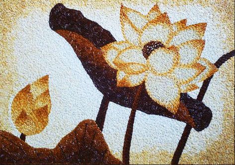 Rice Artwork, Tissue Art, Seed Art, Simple Painting, Creative Names, Buddha Art, Unique Artwork, Moose Art, Seeds