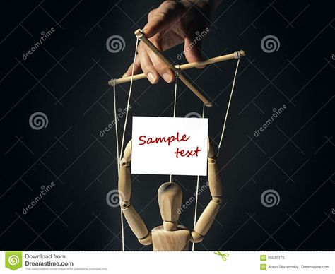 Tiran holds on the strings of a puppet in the hands of the doll banner with free space for your text. Image on black background. Free Space, The Doll, Text Image, Anton, Puppets, Business Man, Black Background, Black Backgrounds, Stock Images