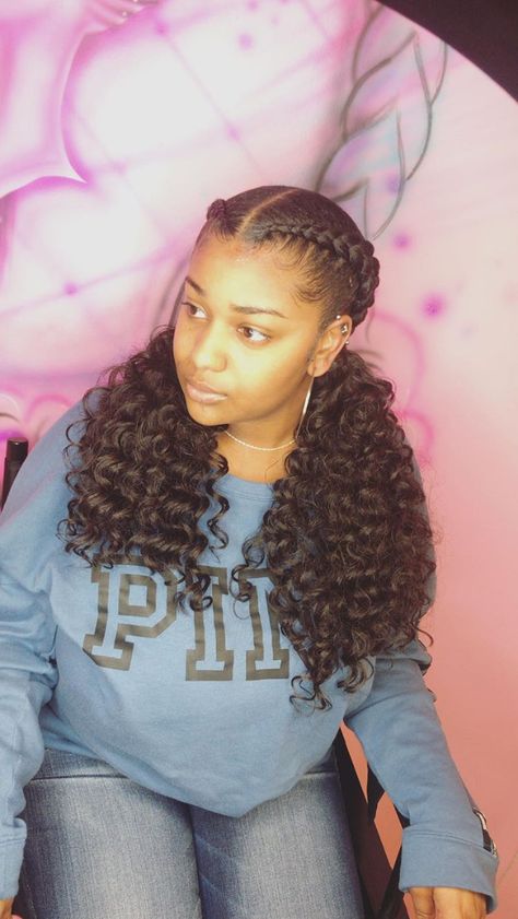 Braids With Curly Ponytail, Fake Hair Braids, Sleek Braided Ponytail, Best Dad Shirt, Feed In Braids, Natural Hair Weaves, Two Braid Hairstyles, 2 Braids, Weave Ponytail Hairstyles