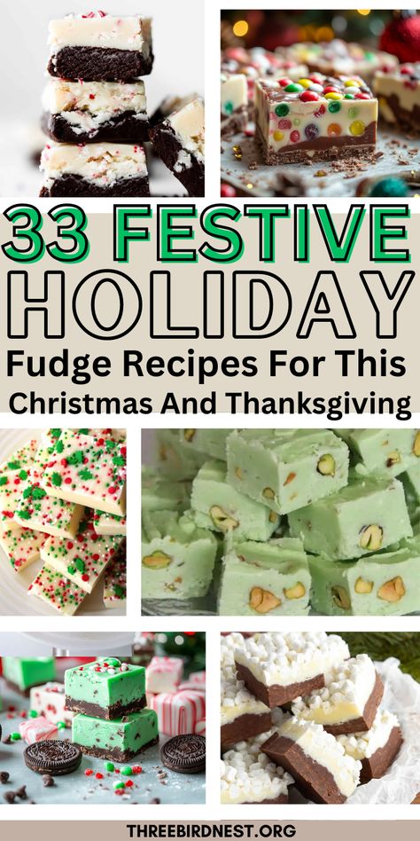 33 Decadent Holiday Fudge Recipes to Sweeten Your Season - This Little Nest 33 Holiday fudge recipes that will blow your mind. Chocolate to mint, these fudge recipes have you covered. Make fudge as a sweet gift or as a dessert for your dinners or Christmas parties.  Holiday fudge recipes, holiday mint fudge, holiday peppermint fudge, holiday chocolate fudge, holiday oreo fudge. Christmas fudge, thanksgiving fudge. Icing Fudge Recipe, Hot Cocoa Fudge, Different Fudge Recipes, Xmas Fudge Recipe, Fudge Recipes Christmas, Thanksgiving Fudge Recipes, Evaporated Milk Fudge, Fudge Recipes With Marshmallow Fluff, White Chocolate Pumpkin Fudge