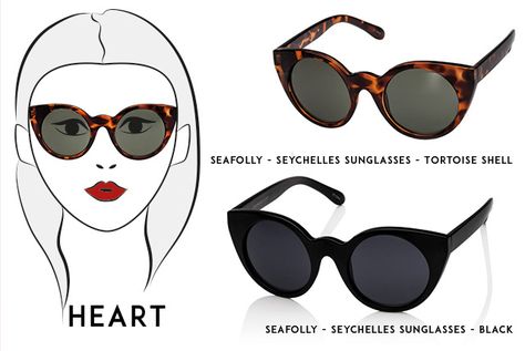 heart shape face sunglasses Heart Shape Face, Different Face Shapes, Shape Face, Tortoise Shell Sunglasses, Heart Face Shape, Face Shape, The Pool, Heart Shape, Face Shapes