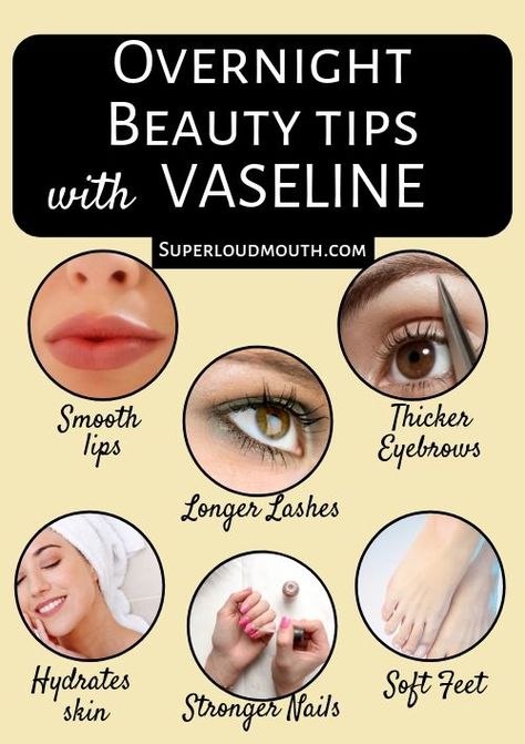 Follow these beauty hacks or uses with vaseline for face, body and skin Vaseline For Face, Overnight Beauty Tips, Vaseline Beauty Tips, Skin Care Routine For 20s, Make Up Tutorials, Hacks And Tips, Overnight Beauty, Hacks Beauty, Beauty Tips For Hair