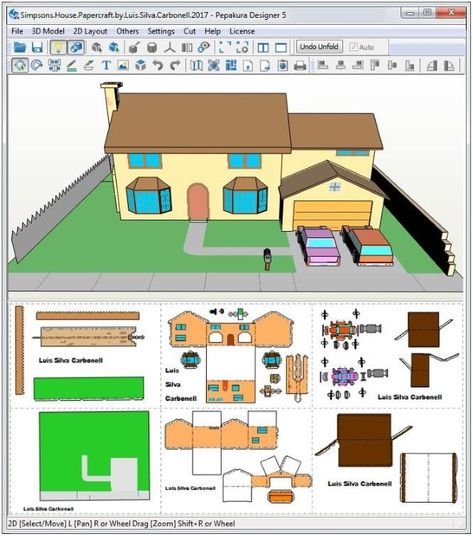 PAPERMAU: The Simpsons House Diorama Paper Model - by Luis Silva Carbonell School Diorama, Bobs Burgers Christmas, Diorama Paper, Simpsons House, Printing Crafts, Paper Models House, House Diorama, 80s Art, Free Paper Models