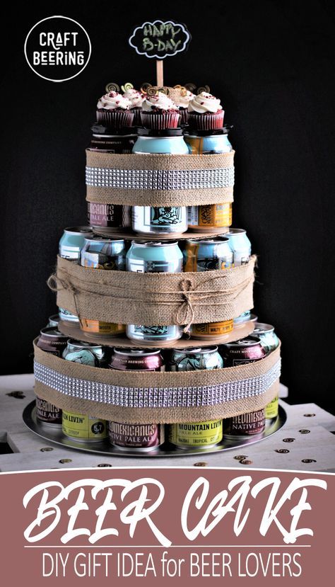 Beer Cakes For Men, Beer Cake Tower, Beer Can Cakes, Birthday Beer Cake, Beer Basket, Cake In A Can, Cake Tower, Beer Cake, Beer Theme