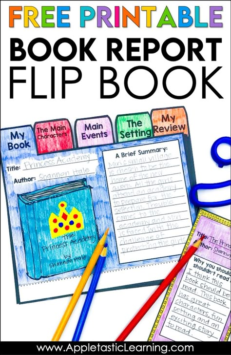 Book Report 2nd Grade Template, Elementary Book Report Template, 3rd Grade Book Report Template, 2nd Grade Book Report Template, Grade 2 Book Report, Scrapbook Book Report Projects, Book Reports 2nd Grade, Fourth Grade Book Report, Book Report Template 1st Grade