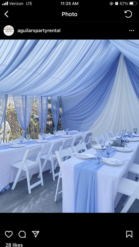 Angel Quinceanera Theme, Winter Quinceanera Theme, Blue 15 Decorations, Light Blue Xv Decorations, Ice Blue Quinceanera Decorations, Periwinkle Quinceanera Decorations, Light Blue Party Theme, Light Blue Quinceanera Venue Ideas, Light Blue Decorations Quince